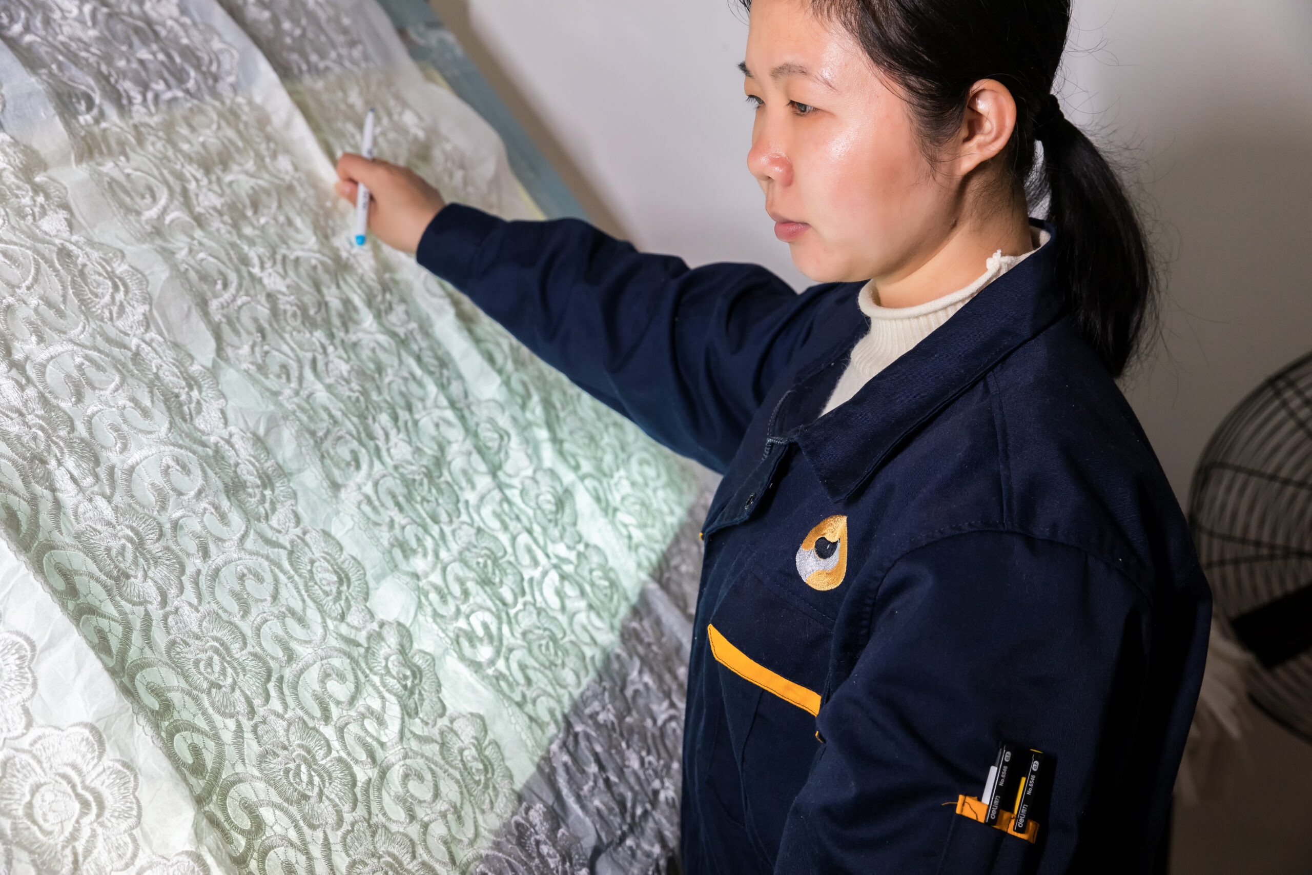 Lighted inspection rolling frame and defect tagging