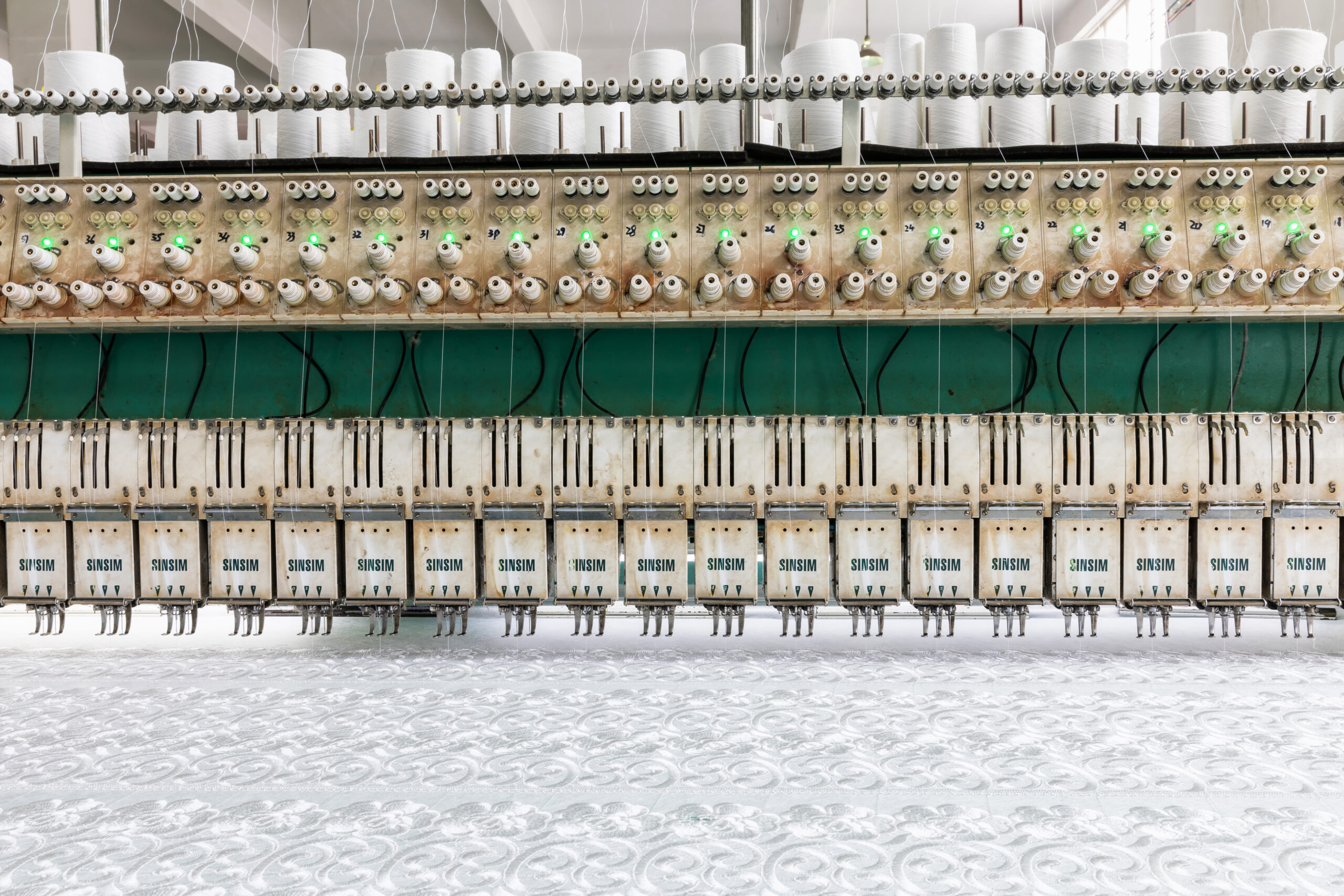 High-speed Karl Mayer multi-bar Raschel knitting floor